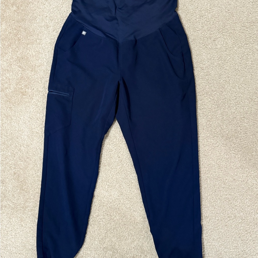Figs Navy Blue Maternity Joggers- Medium